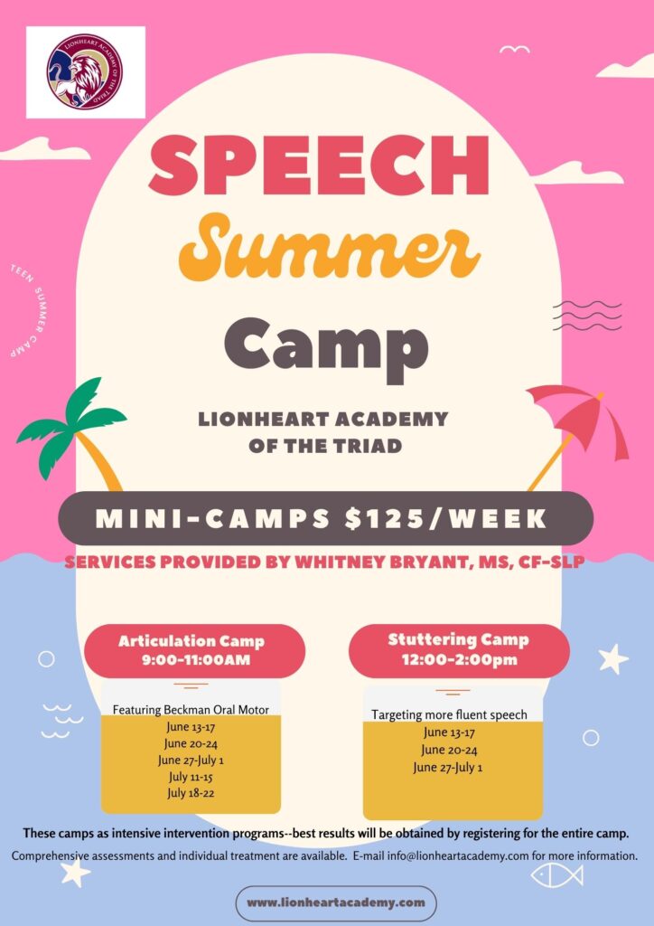 Summer Speech Camp Lionheart Academy of the Triad
